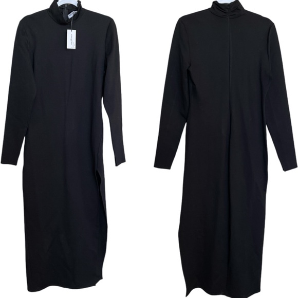 NWT NONchalant Label Declan Turtleneck Midi Dress In Black Size Large. - Picture 2 of 9